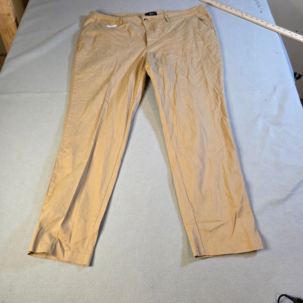 Ellos Tan Chino Pants Womens 20 Khaki Straight Leg Stretch Cotton 49-5133-1
